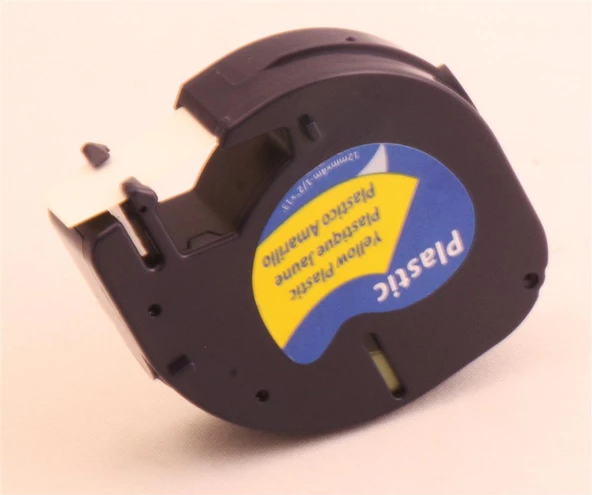 Krt-Muadil 12 mm  Sarı Üzerine Siyah Plastik  4 Metre ürün görseli 1