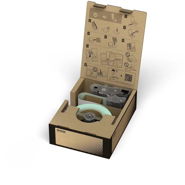 Epson BR-VN24WB Vinil Beyaz Üzerii Siyah 24mm 45metre ürün görseli 1