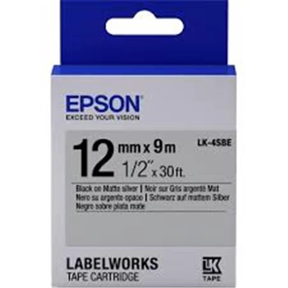 Epson LK-5TBN Clear Siyah Üzeri Beyaz 18MM 9Metre Etiket ürün görseli 1