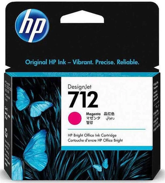 HP 712 Magenta Kırmızı 29ML Plotter Kartuşu 3ED68A ürün görseli 1