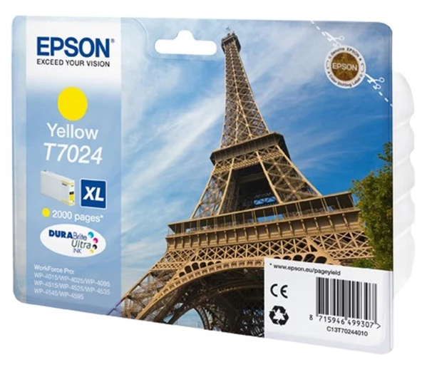 Epson T7024 Yellow Sarı 2.000 Sayfa Mürekkep Kartuş T70244010 ürün görseli 1