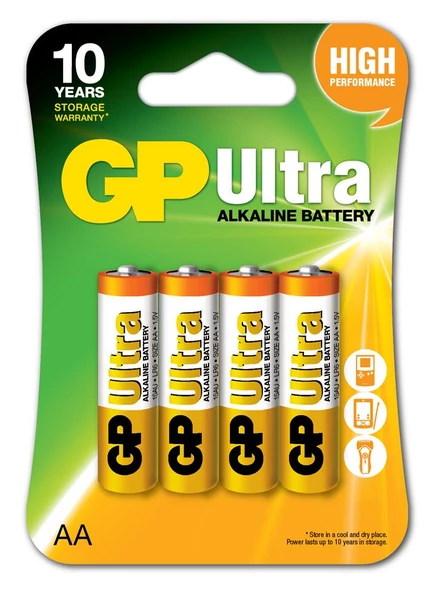 Gp LR6 AA Boy Ultra Alkalin Kalem Pil 4'lü Paket GP15AU-U4 ürün görseli 1