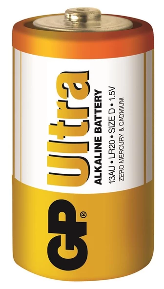 GP LR20 Büyük Boy Ultra Alkalin Pil 2'li Paket GP13AU-U2 D Boy - Resim 3