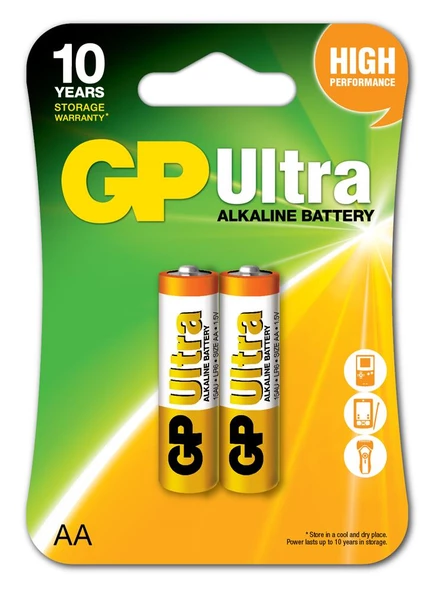 Gp LR6 AA Boy Ultra Alkalin Kalem Pil 2'li Paket GP15AU-U2 ürün görseli 1