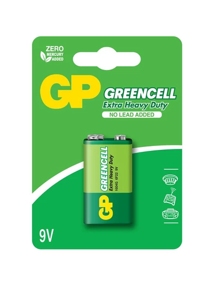 GP Greencel 9V Çinko Pil Tekli Paket GP1604G-2U1 ürün görseli 1