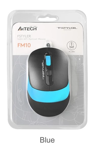 A4 Tech Fm10 Usb Fstyler Mavi Optik 1600 Dpı Mouse ürün görseli 1