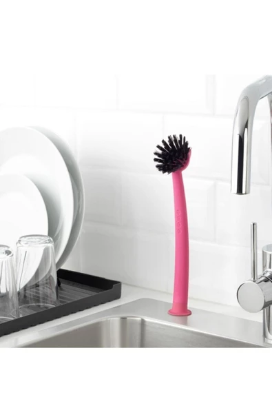 IKEA Rinnig Bulaşık Fırçası Sünger Vantuzlu Pembe