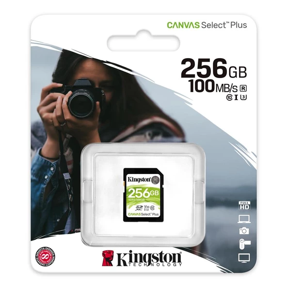 Kingston SDS2-256GB 256GB SDXC Canvas Select Plus 100R C10 UHS-I U3 V30 Hafıza Kartı - Resim 2