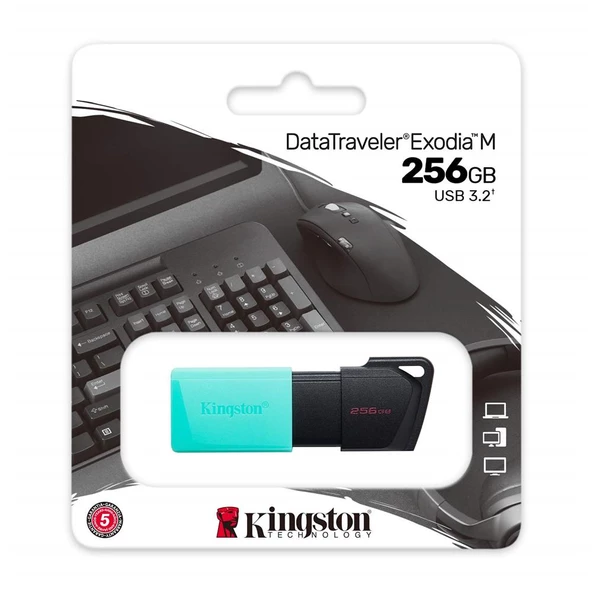 Kingston DTXM-256GB 256GB USB3.2 Gen1 DataTraveler Exodia M (Black + Teal) Flash Bellek - Resim 2