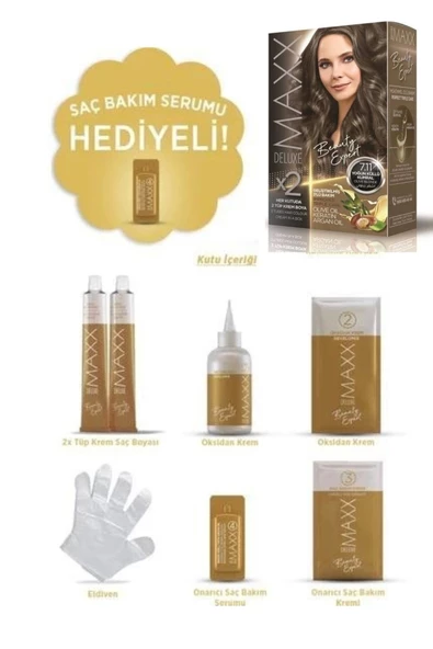 Maxx Deluxe Saç Boyası Set Yoğun Küllü Kumral 7/11 - 2