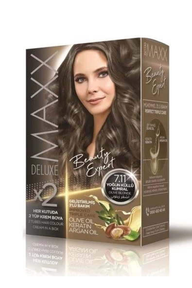 Maxx Deluxe Saç Boyası Set Yoğun Küllü Kumral 7/11