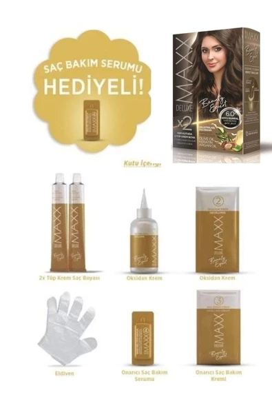 Maxx Deluxe Saç Boyası Set Koyu Kumral 6/0 - 2