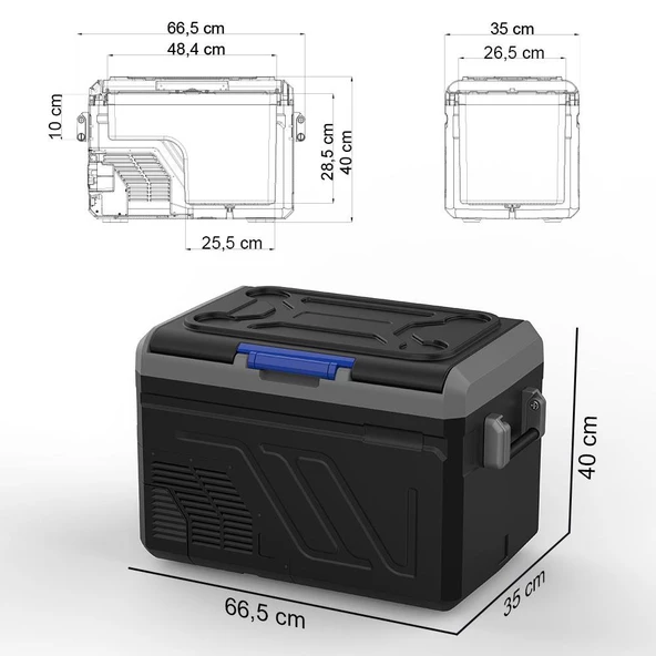 Coolist CLK25 12/24Volt/220Volt 25 Litre Kompresörlü Oto Buzdolabı/Dondurucu - 3