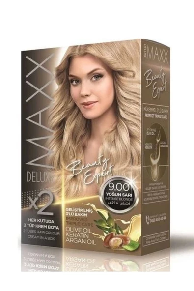 Maxx Deluxe Saç Boyası Set Yoğun Sarı 9/00 - 1