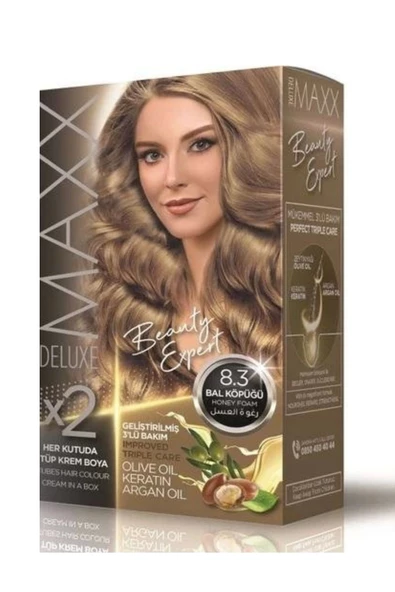 Maxx Deluxe Saç Boyası Set Bal köpüğü 8/3