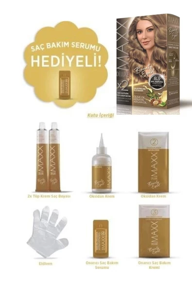 Maxx Deluxe Saç Boyası Set Bal köpüğü 8/3 - 2