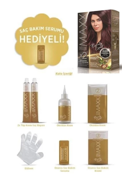 Maxx Deluxe Saç Boyası Set Şarap Kızılı 4/65 - 2