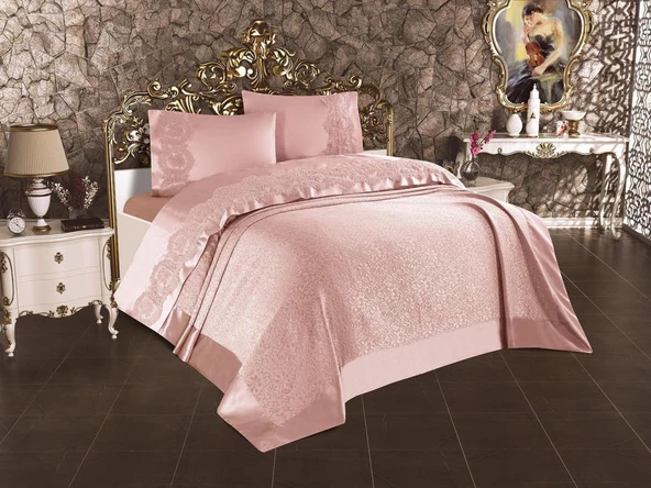 Carmen Fransız Güpürlü Çift Kişilik Pike Seti 3 Parça - Resim 4