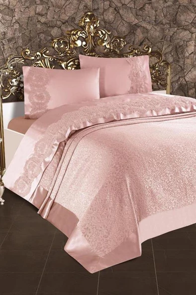 Carmen Fransız Güpürlü Çift Kişilik Pike Seti 3 Parça - Resim 7