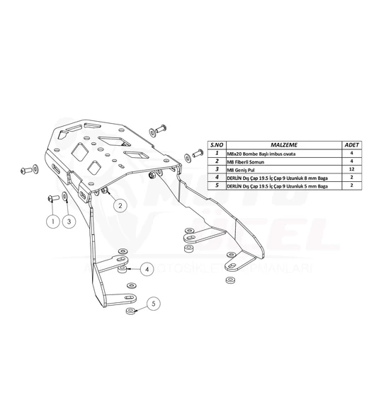 Honda Yeni Activa 125 -2023 Çanta Demiri Topcase Yeni Activa Uyumlu Supermto - Resim 3
