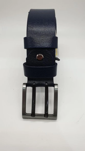 Lacivert Renk Çift Dil Tokalı Spor Kot Kemeri - 3