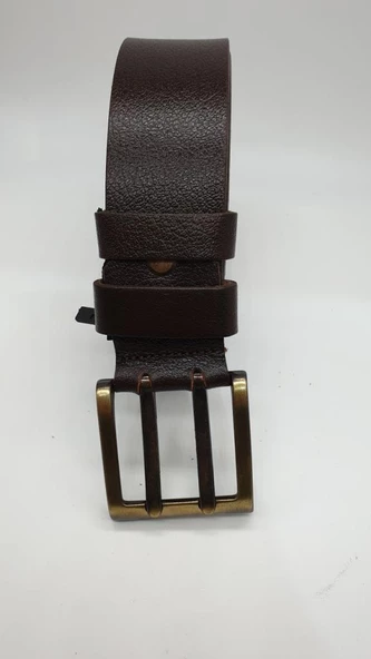 Kahve Renk Çift Dil Tokalı Spor Kot Kemeri - 5