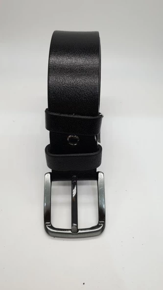 Sade Kaliteli Deri Siyah Renk Spor Kot Kemeri - 5