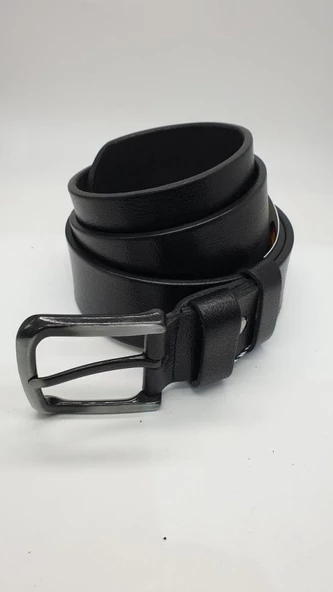 Sade Kaliteli Deri Siyah Renk Spor Kot Kemeri - 9