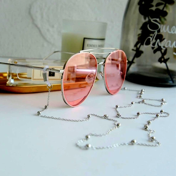 Her Gözlüğe Uygun Minik Top Tasarım Trend Gözlük Zinciri - 4