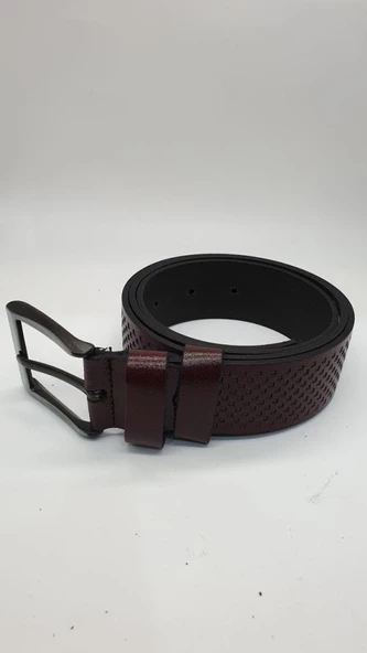 Vişne Renk Deri Kemer - 7