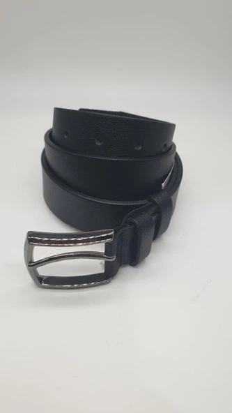 Şık ve Sade Siyah Renk Erkek Klasik Kemer - 5