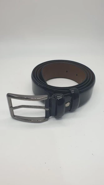 Parlak Kayış Siyah Renk Erkek Klasik Kemer - 8