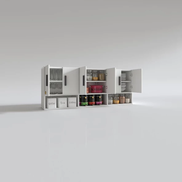 Kenzlife hazır mutfak vice byz 060*180*32 mutfak banyo dolabı kapaklı raflı - Resim 3