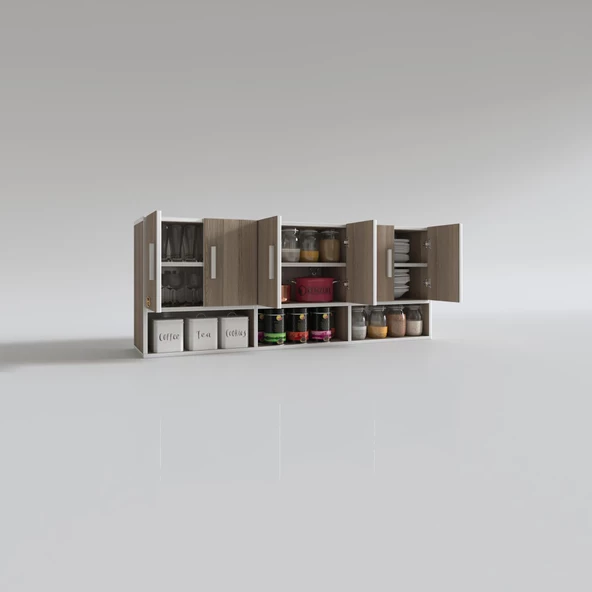 Kenzlife hazır mutfak liberato crd 060*150*32 mutfak banyo dolabı kapaklı raflı - Resim 4