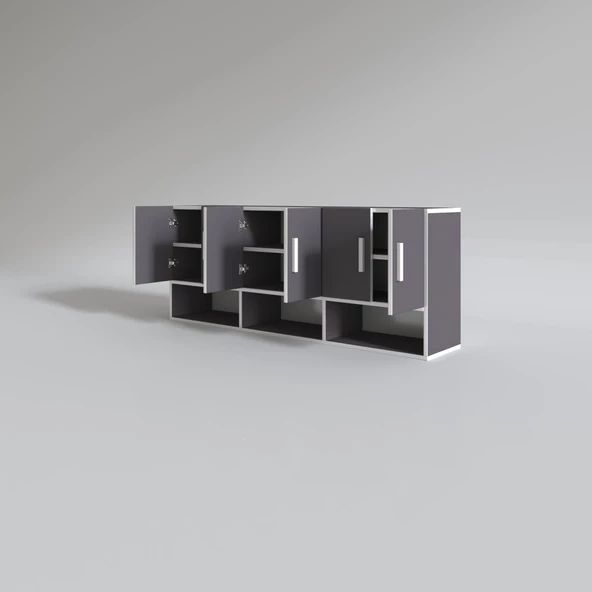 Kenzlife hazır mutfak liberato gri 060*150*32 mutfak banyo dolabı kapaklı raflı - 2