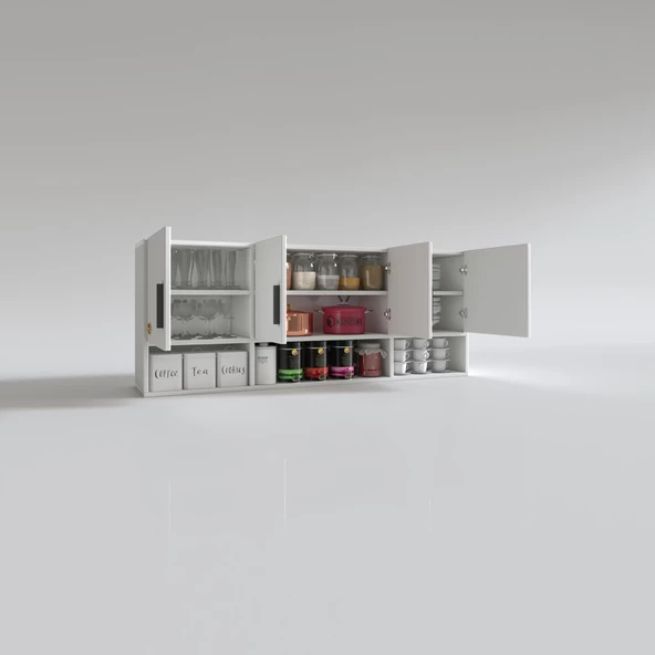 Kenzlife hazır mutfak konsta byz 060*150*32 mutfak banyo dolabı kapaklı raflı - 3