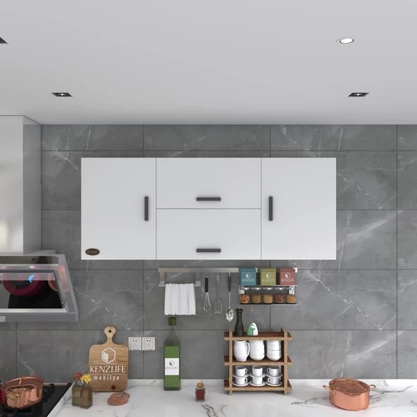 Kenzlife hazır mutfak lucida byz 060*150*32 mutfak banyo dolabı kapaklı raflı - 4