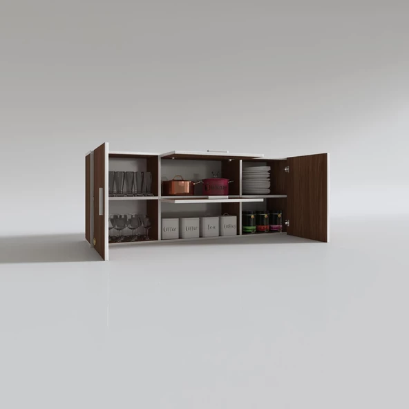 Kenzlife hazır mutfak lucida cvz 060*150*32 mutfak banyo dolabı kapaklı raflı - 2