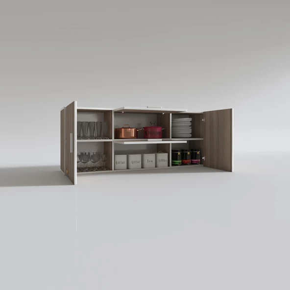 Kenzlife hazır mutfak lucida crd 060*150*32 mutfak banyo dolabı kapaklı raflı - 2