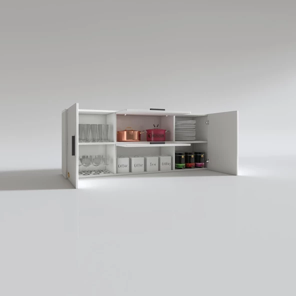 Kenzlife hazır mutfak lucida byz 060*150*32 mutfak banyo dolabı kapaklı raflı - 2