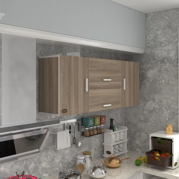 Kenzlife hazır mutfak lucida crd 060*150*32 mutfak banyo dolabı kapaklı raflı - 1