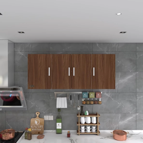 Kenzlife hazır mutfak marina cvz 060*150*32 mutfak banyo dolabı kapaklı raflı - Resim 4
