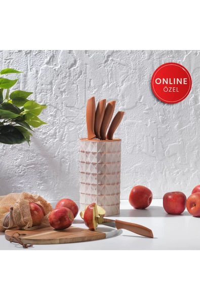 Schafer Quick Chef 6 Parca Standlı Bıcak Seti Rose