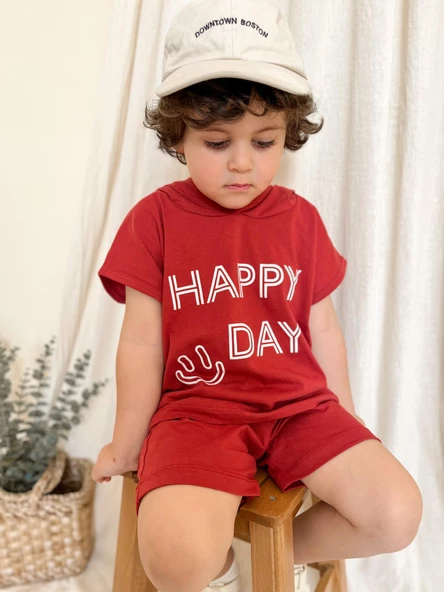 Kapüşonlu Yazlık Baskılı Takım 2404KPSNYZLYK - 7