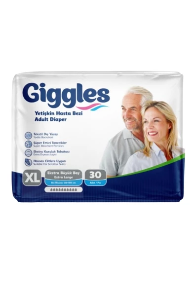 Giggles Belbantlı Yetişkin Hasta Bezi Extra Large XL 30 Lu 