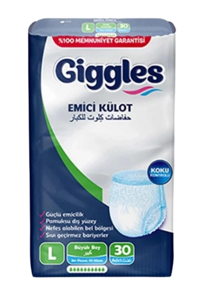 Giggles Külotlu Yetişkin Hasta Bezi Büyük Boy L Beden 30 Lu 