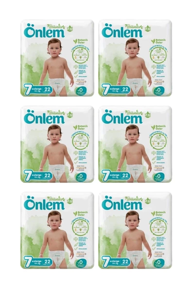 Önlem Botanika 7 Beden Çocuk Bezi İkili Jumbo 7 No XXL 22 Li x 6 Adet ürün görseli 1