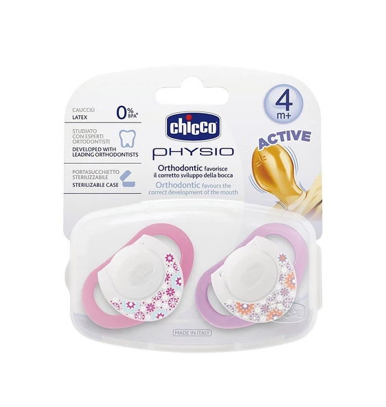 Chicco Physio Kauçuk Emzik 4+ ay - Pembe