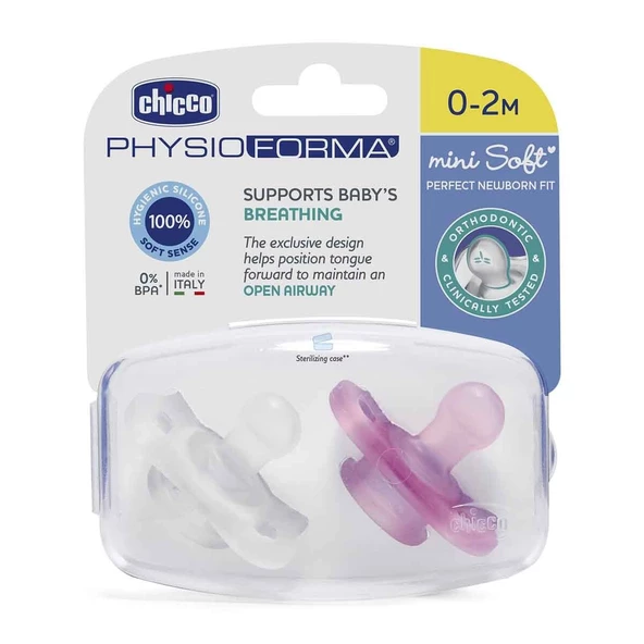 Chicco PhysioForma Mini Soft 2'li Emzik 0-2 Ay Kız