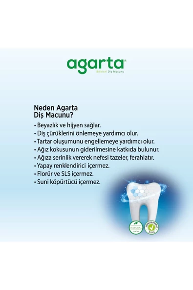 Agarta Doğal Bitki Özlü Tam Koruma Beyazlatıcı Florürsüz Diş Macunu 100 ml - 2